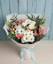 Букет цветов из:  Розы, Лизиантусы и Хризантемы в Бородино