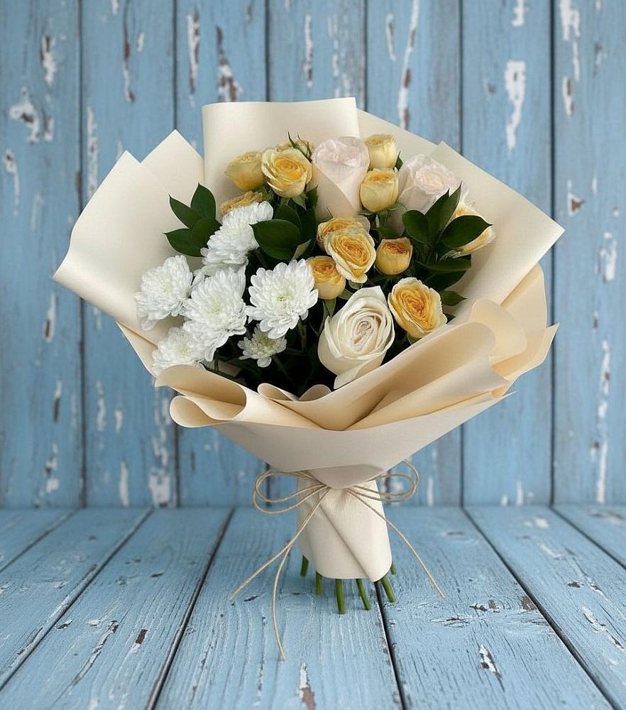 Букет цветов из: Розы и Хризантемы в Бородино