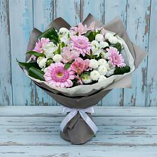 Букет цветов из:  Герберы, Альстромерии и Хризантемы #REPLACE_PRED# Бородино