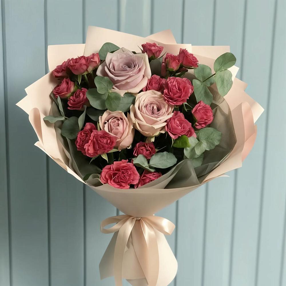 Букет цветов из: Гвоздики и Розы в Бородино