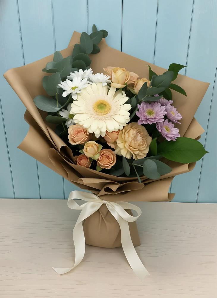 Букет цветов из: Герберы и Хризантемы в Бородино