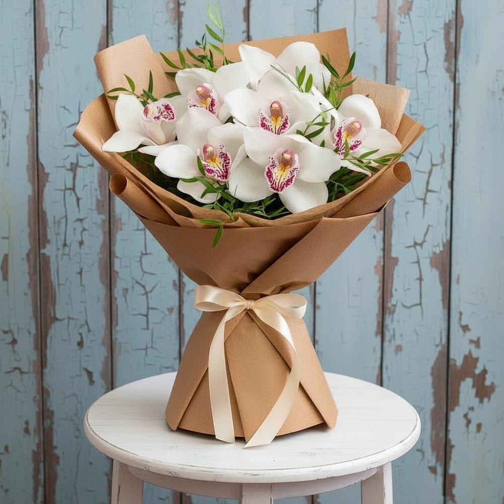Букет цветов из: Орхидеи и Розы в Бородино