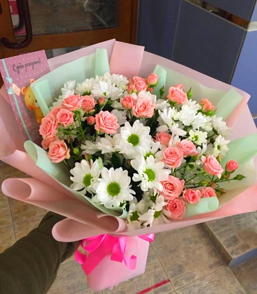 Букет цветов из: Розы и Хризантемы в Бородино