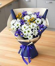 Букет цветов из:  Розы, Ирисы и Хризантемы #REPLACE_PRED# Бородино