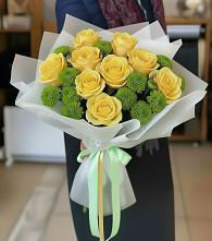 Букет цветов из:  Хризантемы и Розы в Бородино