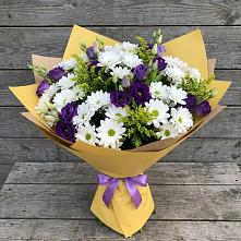 Букет цветов из:  Ирисы, Хризантемы и Ромашки #REPLACE_PRED# Бородино
