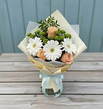 Букет цветов из:  Герберы, Розы и Хризантемы #REPLACE_PRED# Бородино
