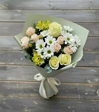 Букет цветов из:  Альстромерии, Розы и Хризантемы в Бородино