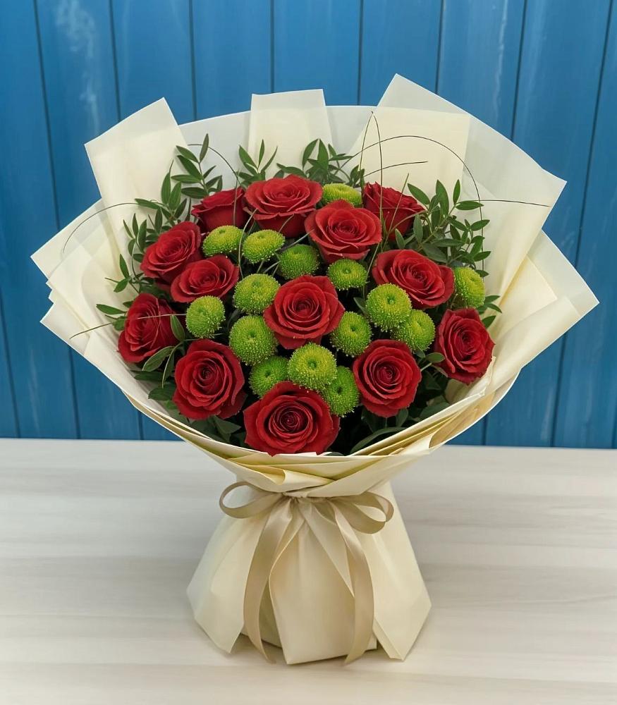 Букет цветов из: Розы и Хризантемы в Бородино