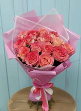 Букет 15 Розовых роз Равель в Бородино